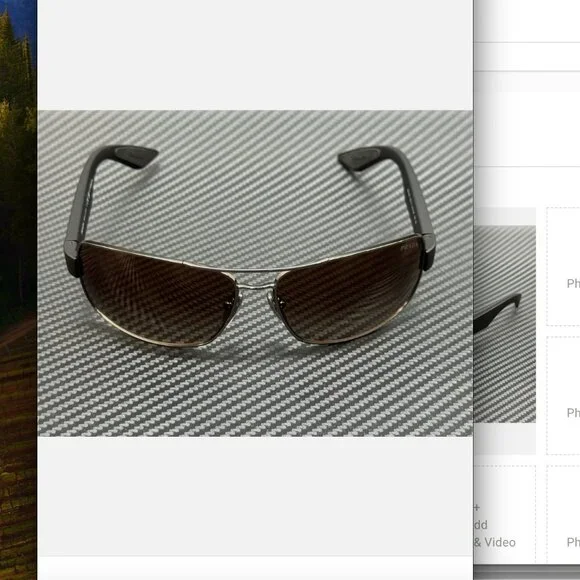 Prada Gunmetal Brown 65mm Sunglasses New